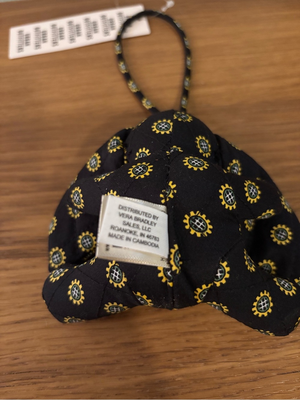 Vera Bradley UO Exclusive 3D Bunny Bag Charm retired patterned yellow sunflowers - Picture 8 of 12